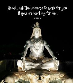 a statue with a quote on it that says he will ask the universe to work for you