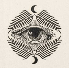 an all seeing eye with the moon in the background