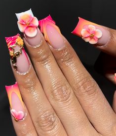 Her Nails, French Acrylic Nails, Short Square Acrylic Nails, Acrylic Nails Coffin Pink, Unique Acrylic Nails, Long Square Acrylic Nails, Bling Acrylic Nails