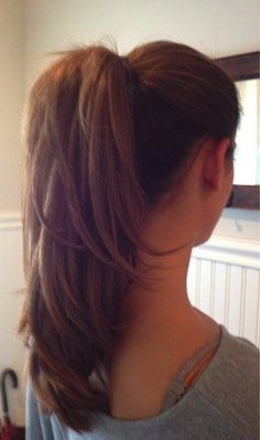 Layered Hair In A Ponytail, Ponytail Haircut, Cute Ponytails, Old Hairstyles, Love Hair