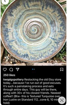 an old pottery bowl is shown in this instagramtion