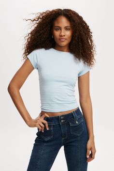 All Day Crew Tee Tops Short Sleeve, Midi Denim, Long Sleeve And Shorts, Blouse Jeans, Linen Trousers, Cheeky Bikinis, Shirt Skirt, Fit Inspo, Shop Swimwear