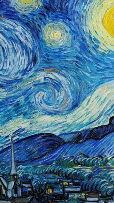 Starry Night Iphone Wallpaper, Van Gogh Wallpaper, Vincent Willem Van Gogh, Gogh The Starry Night, Vincent Van Gogh Art, Arte Van Gogh, The Starry Night, Wallpaper Animes, Van Gogh Paintings