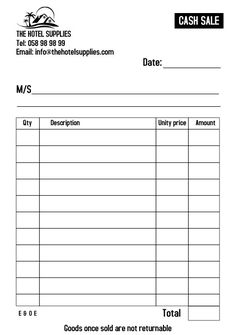 the receipt form for cash sales is shown in black and white, with an image of a