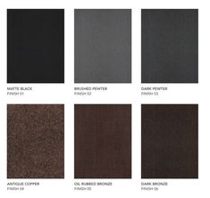 the different colors of carpet are shown in this image, including brown, black, and gray