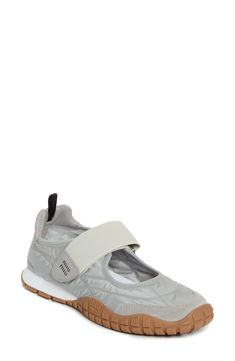 Miu Miu Sport Quilted Nylon Mary Jane Sneaker available at #Nordstrom Sports Quilts, Star Spangled, Sporty Style, Mary Jane Sneaker, Miu Miu, Mary Janes, Designer Shoes, Rubber Sole, Leather Upper