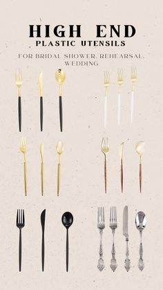 the cover of high end plastic utensils for bridal shower