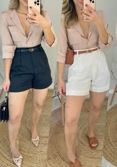 Look Com Short Social, Short Elegantes, Formal Shorts, Classy Fits, Fashion Hacks Clothes