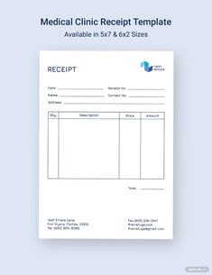 medical receipt template for doctors and nurses with an image of the patient's name on it