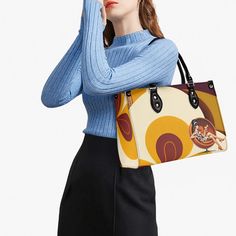 Take a trip back to the 60s with this Mid Mod Retro Gal handbag! With funky and trendy style, this shoulder bag will add a touch of whimsy to any outfit. Perfect for those who don't take themselves too seriously. Groovy, baby! (Only 25 words, but totally boss!) Upgrade your style with this New Version Luxury Women PU Leather Handbag. Crafted from premium PU leather, this handbag features a smooth zipper and sturdy top handles for comfortable carrying. Available in three sizes, it offers versatil Retro Brown Shoulder Bag For On-the-go, Retro Satchel With Large Capacity, Retro Black Shoulder Bag With Top Handle, Retro Black Top Handle Shoulder Bag, Black Retro Top Handle Shoulder Bag, Retro Satchel For Everyday Use With Large Capacity, Retro Large Capacity Satchel For Everyday Use, Retro Multicolor Shoulder Bag For Daily Use, Retro Canvas Shoulder Bag For Everyday