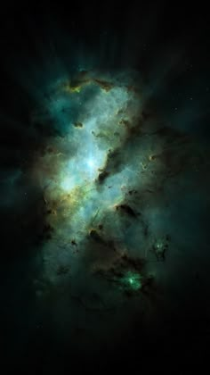 an image of a very large star in the sky with many clouds and stars around it