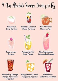 the top ten alcoholic summer drinks to try info graphic by mydomainee com