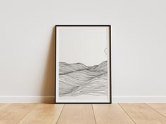 This minimalist line art print features an elegant abstract landscape with flowing hills and a simple sun in the background. The intricate line work creates a sense of calm and movement, making it a perfect addition to modern and contemporary spaces. Ideal for living rooms, bedrooms, or offices, this piece adds a touch of serenity and sophistication to any décor. Choose between: Fine art (285gsm) Semi-gloss (180gsm) Matte (200gsm)  Bring your artwork to life in stunning detail. Whether it's breathtaking landscapes, or eye-capturing portraits, these rolled prints can feature it all as they come in multiple sizes as well as horizontal and vertical orientations. Line Art Landscape, Art Soleil, Minimalist Line Art, Landscape Abstract, Line Art Print, Sun Art, Line Work, Art Landscape, Abstract Landscape