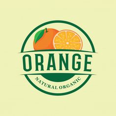 an orange logo is shown with the words orange natural organic written in green on it