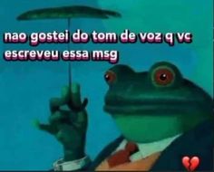 a frog is holding an umbrella in front of the caption that says, no gosti