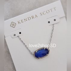 Brand New With Tag Attached & Unworn, Authentic Kendra Scott Cobalt Blue Cat's Eye Elisa Necklace In Rhodium Plate (Silver Color.) Ready For Gift Giving Or Yourself! Will Carefully Ship With Bubble Wrap, Trusted Seller Silver Kendra Scott, Elisa Necklace, Birthday Plans, Preppy Jewelry, Kendra Scott Necklace, Stacked Necklaces, Birthday Planning, Kendra Scott Jewelry, Blue Cats