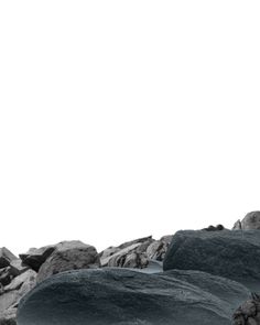 a black and white photo of some rocks