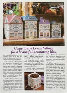 an article from the lenox village magazine