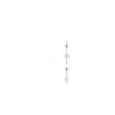 a line drawing of three stars on a white background in the shape of a cross