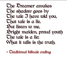 a poem written in red ink on white paper with the words,'the dream awakes