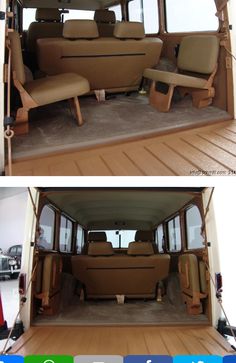 the inside and outside view of a van