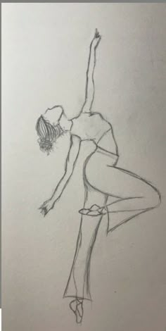 a pencil drawing of a woman dancing