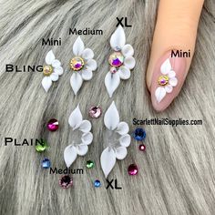 4pcs/ Bag Pre-made 3D Acrylic Nail Flowers Acrylic Nail Flowers, Nail Flowers, 3d Acrylic Nails, 3d Flower Nails, Acrylic Flowers, Nail Charms, 3d Nail Art, Nail Supply, Pink Leopard