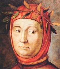 a painting of a man wearing a red headdress with leaves on his head