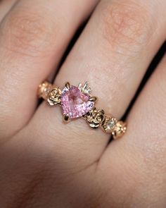 Pink Rose Design Jewelry For Valentine's Day, Luxury Pink Heart Ring For Valentine's Day, Luxury Pink Heart Ring For Anniversary, Spiritual Pink Rings For Anniversary, Pink Spiritual Rings For Anniversary, Pink Rose Design Ring For Gift, Cute Promise Rings, Immaculate Heart, Lily Wedding