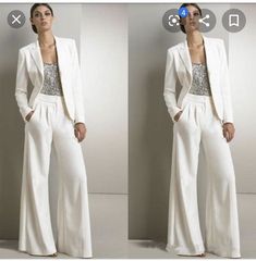 Wedding Guest Jackets, Wedding Guest Pants, Suits Office, Lady Suit, Mother Of The Bride Suits, Bride Suit, Business Lady, Formal Women, White Pants Women