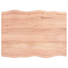 a wooden cutting board with wavy lines on the top and bottom, isolated against a white background