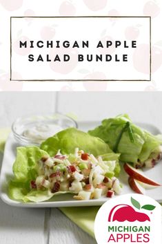 the michigan apple salad bundle includes lettuce, bacon, and apples with dressing