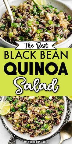 black bean quinoa salad Summer Bean Salad, Black Bean Quinoa Salad, Bean Quinoa Salad, Black Bean Salad Recipe, Bean Quinoa, Recipe For Summer, Black Bean Quinoa