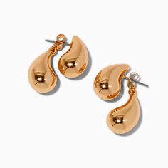 Claire's Gold-tone Bean & Ball Front & Back Stud Earrings Piercing Kit, Fashionable Jewelry, Demi Fine Jewelry, Jewelry And Accessories, Jewelry Cleaner, Metal Style, Gold Earrings Studs, 14kt Gold, Diamond Studs