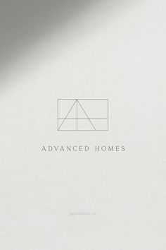 the logo for advanced homes is shown on a white paper with black writing that reads advanced homes