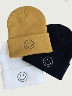 Hat, beanies Fire Outfits, Accessories Board, Cool Beanies, Cute Beanies, Happy Black, Smiley Faces, Scarf Sale, Dress Inspo, Winter Beanie