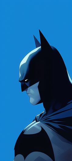 the batman animated character is standing in front of a blue sky