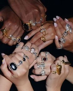 Jewellery Content, Y2k Rings, Y2k Jewelry, Chunky Rings