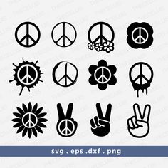 peace signs and flowers svg files