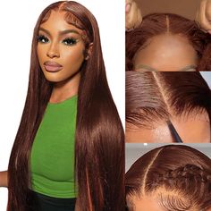 PRICES MAY VARY. 💗【Brown Lace Front Wigs Human Hair Material】 Human Hair Wigs, raw materials come from young girl and Brazilian virgin donors, clean & healthy & soft & bouncy, no chemical. Can be dyed, straightened, bleached and restyled as your own hair. 💗【Five Gifts】1.Silk Bag: soft texture, can protect the wig well from wear and tear, fashionable appearance, can be used as a gift for family and friends; 2.Wig Cap: convenient to wear a wig; 3.Elastic Band: help making your wig stay in place Wigs Brown, Brown Lace Front, Human Hair Lace Front Wigs, Hair Lace Front Wigs, Lace Front Wigs Human Hair, 100 Human Hair Wigs, Wig Human Hair, Wigs Human Hair, Straight Lace Front Wigs