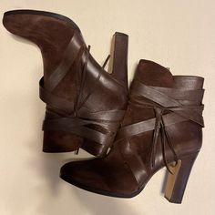 New-Never Worn. Runs Small (Approx Sz 10). Please See Photos For More Details. No Box . 4.25" Heel|7" Shaft Height|Leather/Suede|Upper|Side Zip Closure Please Message Any Questions|Make An Offer|Smoke Free|Cat In Home Fancy Shoes, Free Cat, Vince Camuto Shoes, Ear Jewelry, Stacked Heel, Vince Camuto, Brown Color, Side Zip, Fashion Inspiration