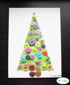 a small christmas tree made out of buttons