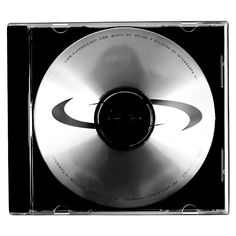 the cd cover is black and white with a silver disc on it's side