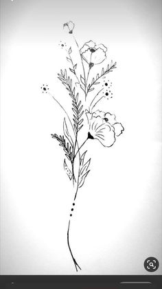 a drawing of some flowers on a white background