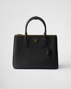 Black Large Prada Galleria Saffiano Leather Bag | PRADA Classic Prada Bag, Lux Closet, Black Prada Bag, Prada Bag Black, Prada Galleria Bag, Prada Galleria, Prada Tote Bag, Olivia Pope, Bag Prada