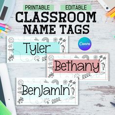 printable classroom name tags for kids to color