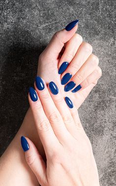 Navy Blue Wedding Nails Design Ideas For 2023 Old Hollywood Nails, Black And Blue Nails, Hollywood Nails, Blue And Silver Nails, Hair Glam, Navy Nails, Navy Blue Nails, Baby Blue Dress