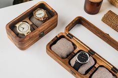 🕰️ Discover the perfect harmony of style and function with our exquisitely handcrafted Wooden Watch Boxes. Designed to keep your cherished timepieces organized and on display, these unique boxes are an essential addition to any watch enthusiast's collection.  Elevate Your Watch Collection with Our Handcrafted Wooden Watch Boxes! 🎨💼 Personalization at its Finest Choose elegance that resonates with you. Our watch boxes feature optional glass or wood lids, exuding sophistication. Add a personal Timeless Watch Accessories For Gift, Timeless Watch Accessories With Rectangular Case For Gifts, Brown Watch Accessories Box As Gift, Timeless Round Case Watch As Gift, Gift Watch Accessories With Box In Rectangular Case, Watch Accessories Gift Box With Rectangular Case, Wood Lids, Watch Box For Men, Wood Watch Box