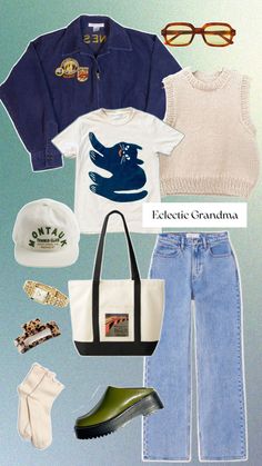 Women’s fashion eclectic grandpa eclectic grandma women’s style outfit inspo ideas Eclectic Grandma, Grandpa Fashion, Grandpa Outfit, Eclectic Outfits, Grandma Fashion, Mode Zara, Outfit Inspo Fall, Lookbook Outfits, Look Chic