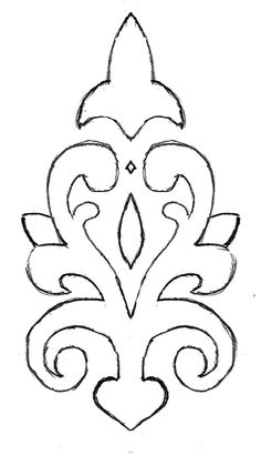 a drawing of an ornamental design in black and white